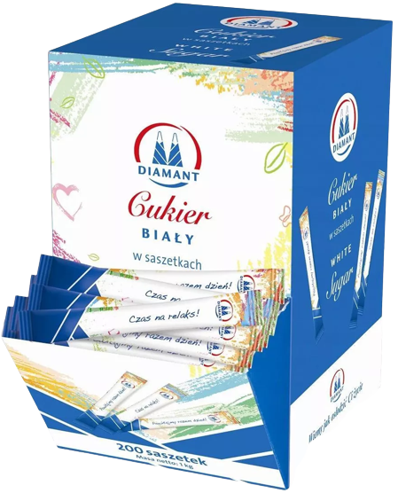 DIAMANT Cukier Biały Saszetki 5g x 200 szt.1kg