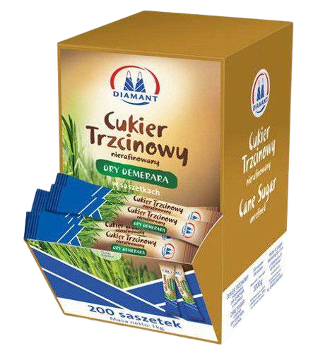 DIAMANT Cukier Trzcinowy Saszetki 5g x 200 szt.1kg